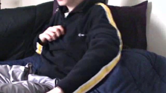 Corbin rubs his bulge through his sweats and boxers before revealing at least seven inches of cock that springs against his abs.