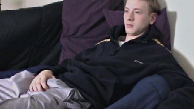 Corbin rubs his bulge through his sweats and boxers before revealing at least seven inches of cock that springs against his abs.