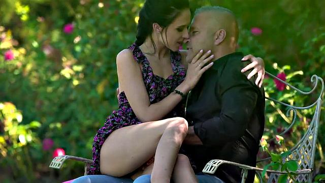 Foot model anally fucked outdoors before ass to mouth