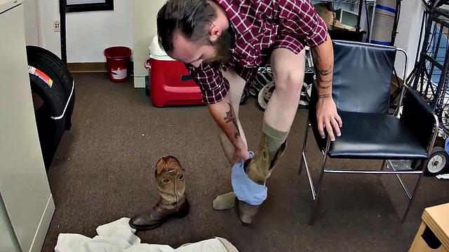 BBC inked up and pounded hard in the office - intense anal action!