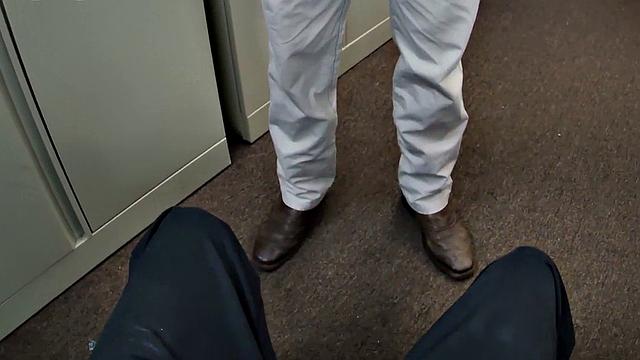 BBC inked up and pounded hard in the office - intense anal action!