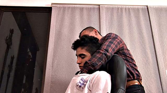 Young Latino Arthur is at his computer when daddy approaches him from behind and quickly makes it clear he wants to play