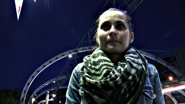 Amateur babe with no tickets takes stranger's load on her bald pussy in POV outdoor action