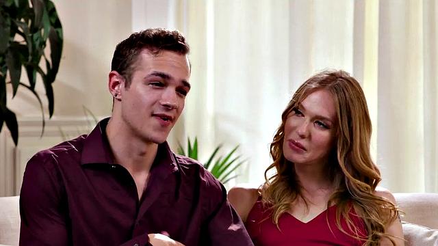 Tattooed TS babe in lingerie gets fucked by her cock