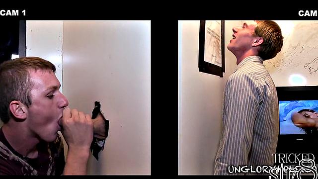 Amateur guy gets gay deepthroating