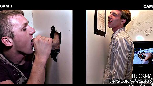 Amateur guy gets gay deepthroating