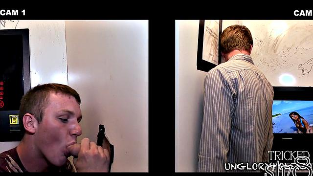 Amateur guy gets gay deepthroating