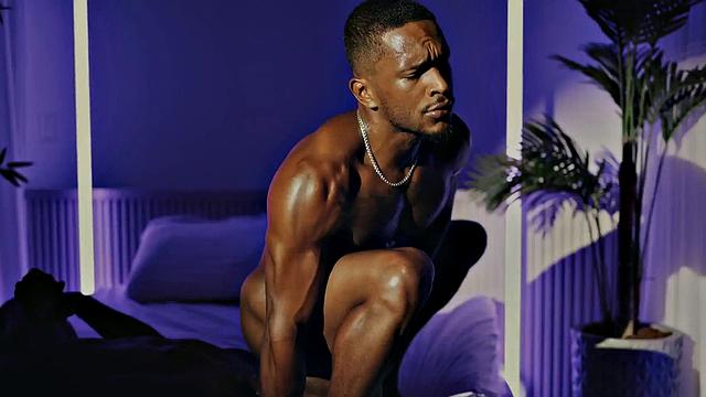 Assfucked black jock sucking his BF's till cumshot