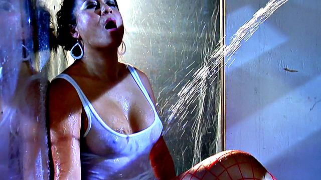 Watch these gorgeous brunettes finger and squirt while kissing and getting soaked in sapphic shower fun!