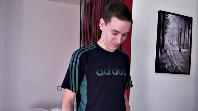 Jockstrap amateur stud in sneakers fucked by BF at home