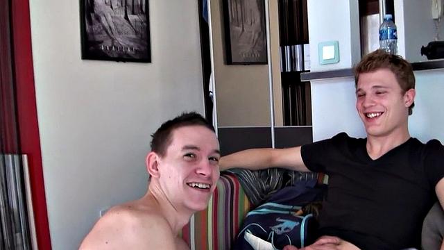 Jockstrap amateur stud in sneakers fucked by BF at home