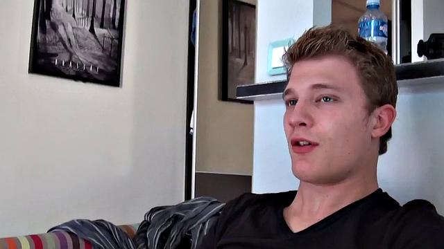 Jockstrap amateur stud in sneakers fucked by BF at home