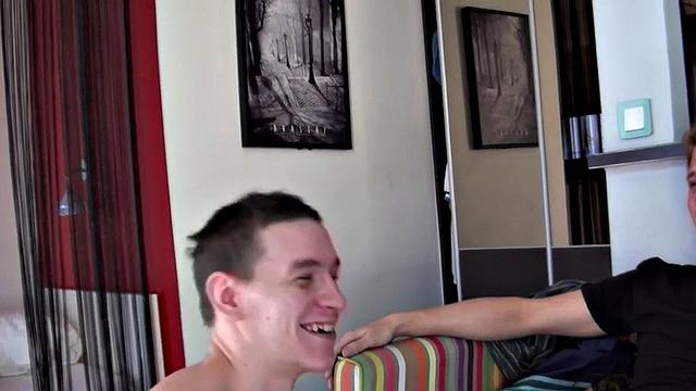 Jockstrap amateur stud in sneakers fucked by BF at home