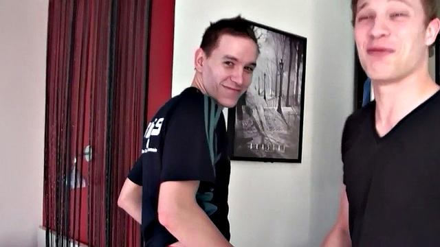 Jockstrap amateur stud in sneakers fucked by BF at home