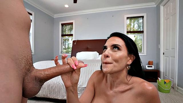Bigbooty Latina maid riding boss after deepthroat