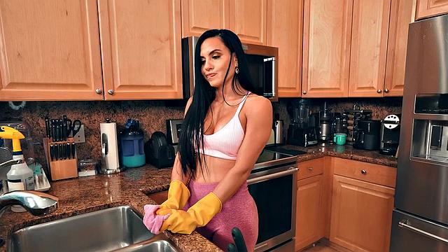 Bigbooty Latina maid riding boss after deepthroat