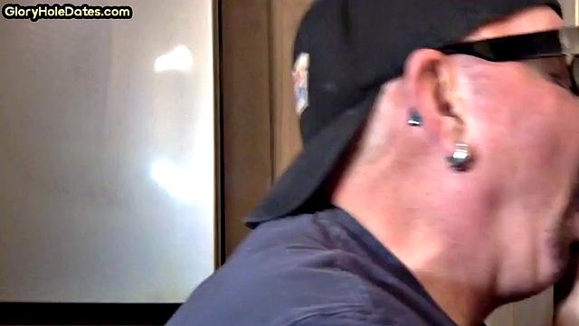 Vintage jock sucking in gloryhole