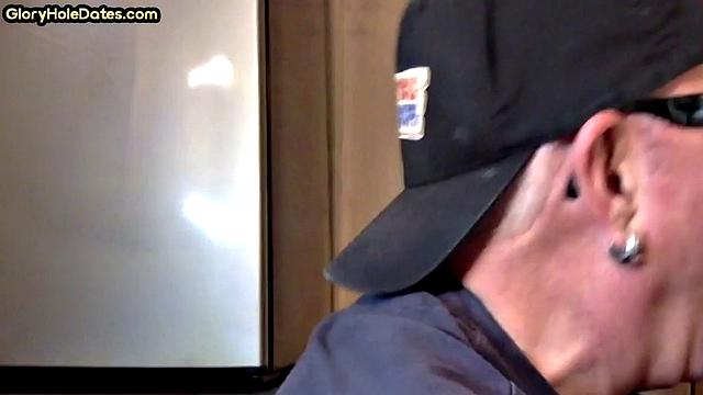Vintage jock sucking in gloryhole