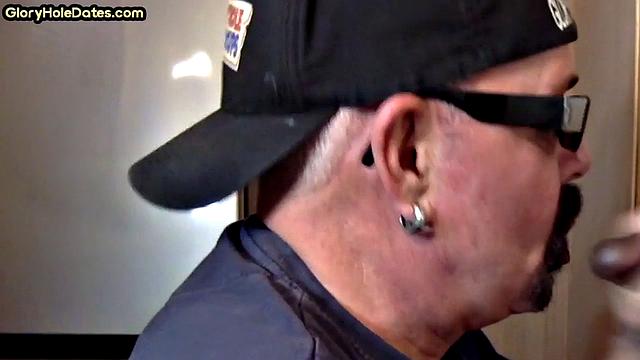 Vintage jock sucking in gloryhole