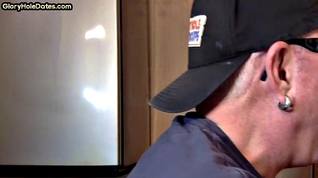 Vintage jock sucking in gloryhole