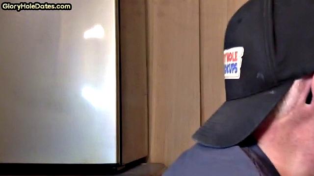 Vintage jock sucking in gloryhole