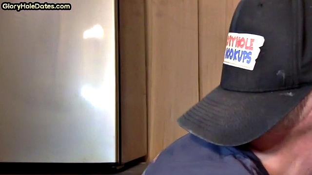 Vintage jock sucking in gloryhole