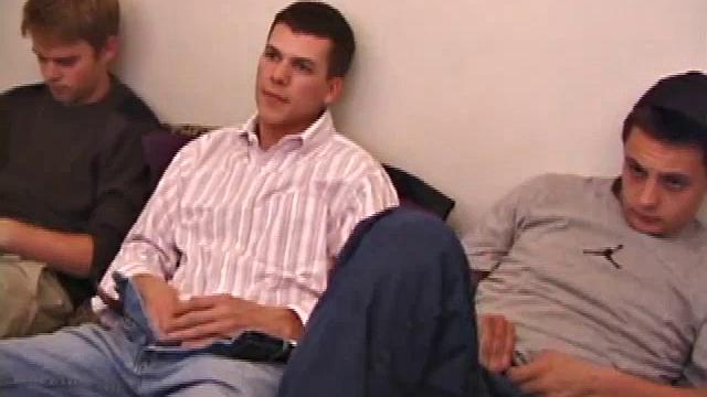 Tre Bone isn't scared of Matthew's big cock and quickly goes down on it. Not to be left out, Gunner starts sucking on Tre's dick, before blowing Matthew.