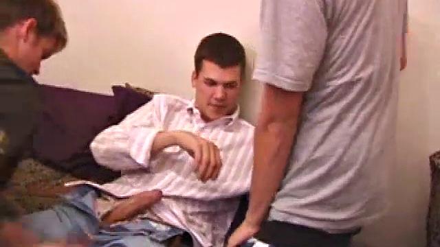 Tre Bone isn't scared of Matthew's big cock and quickly goes down on it. Not to be left out, Gunner starts sucking on Tre's dick, before blowing Matthew.