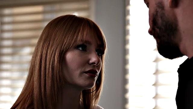 A tattooed red head talk dirty and get her tight pussy and tight ass destroyed