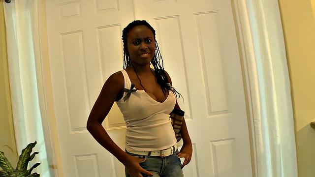 Latina bombshell with huge tits takes a hard pounding in a hot one-on-one action