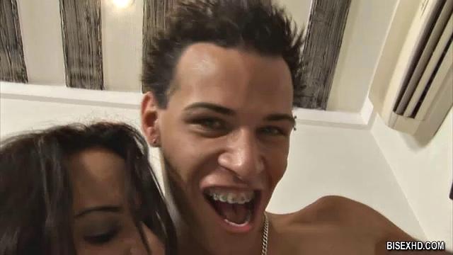 Latina Enjoys Threesome With Bi Men