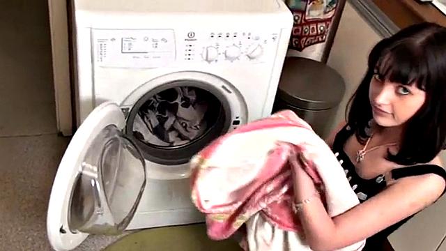 Teasing teen fingering her pussy in fishnet socks.