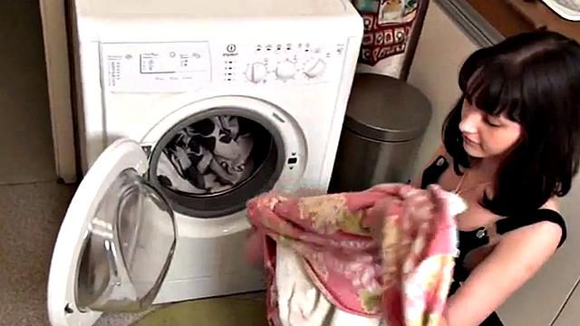 Teasing teen fingering her pussy in fishnet socks.