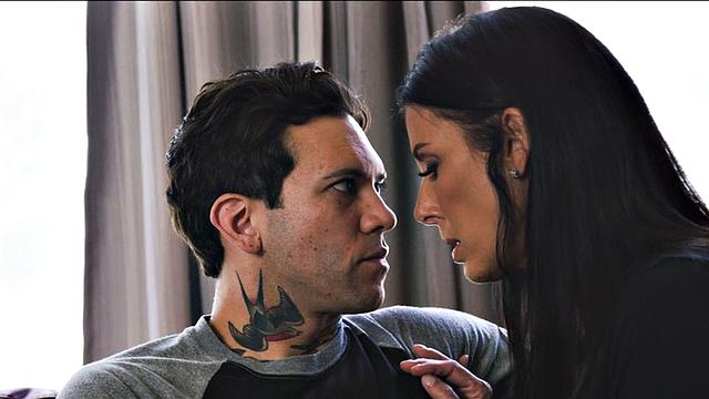 Busty stepmom deepthroats stepson's cock after pussy drilling