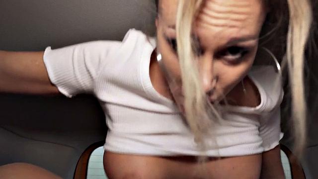 Busty MILF drilled in the car