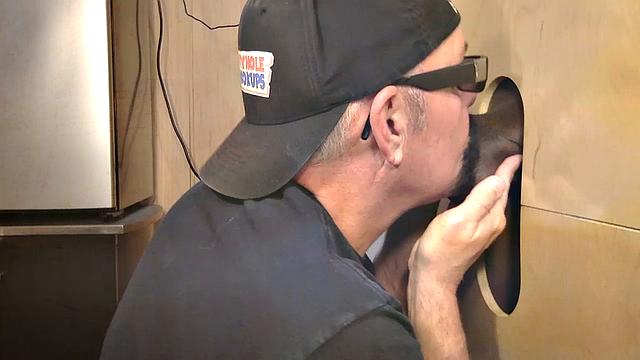 Fat Black Cock in the Gloryhole