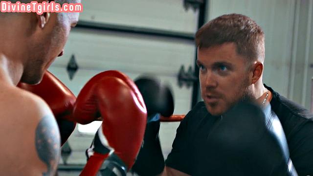 Trans goddess gets her ass stretched by BF