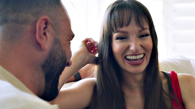 Big-titted babe bounces on cock after sucking it