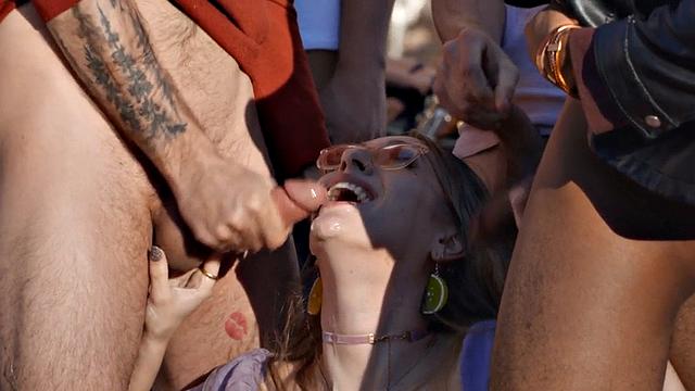 Gangbanged curvy slut gets fucked