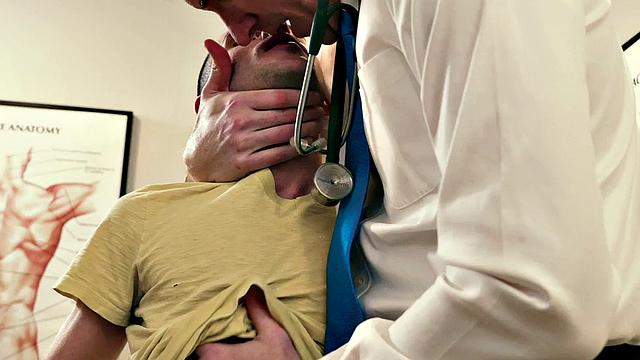 Petite gayboy barebacked by doctor in infirmary