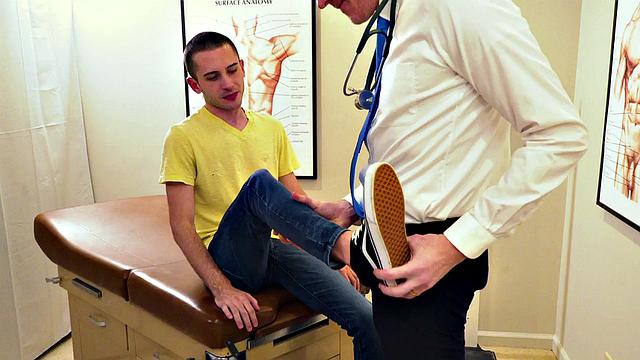 Petite gayboy barebacked by doctor in infirmary