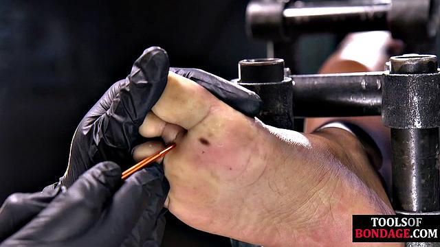 Skinny ebony spanked in dungeon