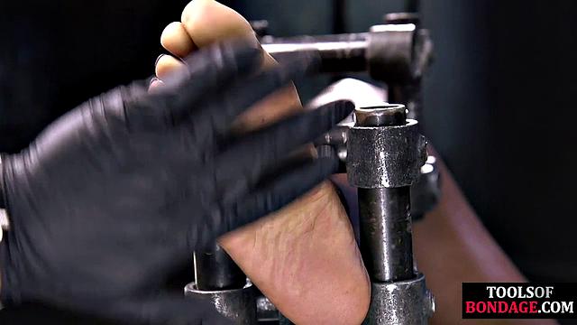 Skinny ebony spanked in dungeon