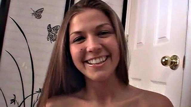 Sexy teen teasing her pussy in shorts