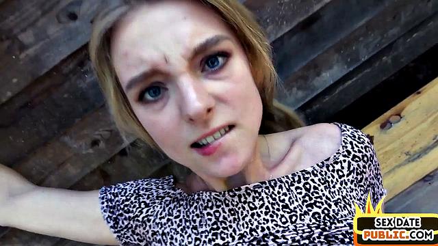 Public petite amateur girl POV fucked outdoors by sex date