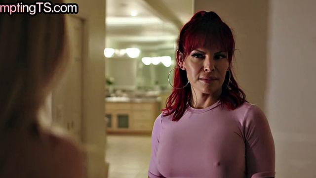 Hot transgender gets her sucked by nympho blonde