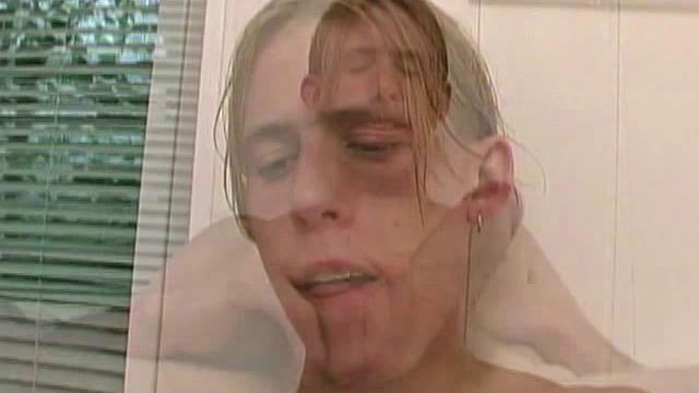 Kent Hanson may be a skinny boy, but this 18 year old blond twink sports a nice big dick. Settling into bed for the night, he strips naked and goes to work on that big piece of meat.