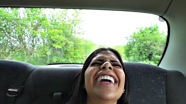 Latina cab lady fucked by big dick in wet pussy