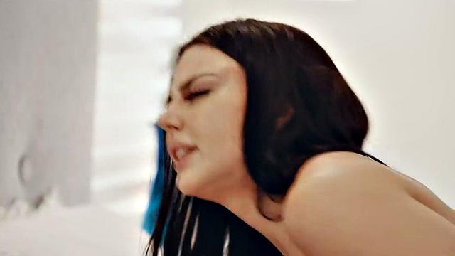 Sensual babe sucks and rides cock in bedroom