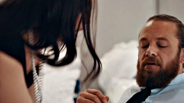 Sensual babe sucks and rides cock in bedroom